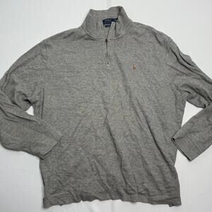 Polo Ralph Lauren Grey Quarter Zip Sweater Size XXL